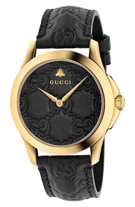 gucci watches ladies leather strap.